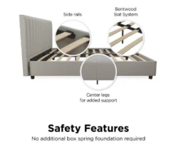 Novogratz Brittany Upholstered Linen Queen Bed -Chic Furniture Store 810538410 6