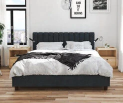 Novogratz Brittany Upholstered Linen Queen Bed -Chic Furniture Store 810538411 2