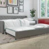 Her Majesty Gray Linen Daybed & Trundle 1 Her Majesty Gray Linen Daybed & Trundle -Chic Furniture Store 810538419 1
