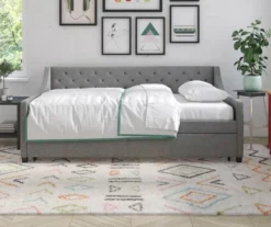 Her Majesty Gray Linen Daybed & Trundle 10 Her Majesty Gray Linen Daybed & Trundle -Chic Furniture Store 810538419 3