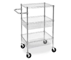 Chrome 3-Shelf Storage Cart -Chic Furniture Store 810539919 3