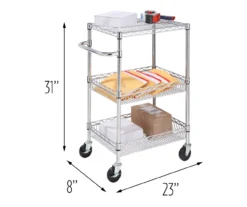 Chrome 3-Shelf Storage Cart -Chic Furniture Store 810539919 5