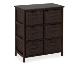 Black 6-Drawer Woven Strap Chest -Chic Furniture Store 810539930 3