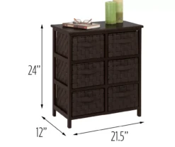 Black 6-Drawer Woven Strap Chest -Chic Furniture Store 810539930 4