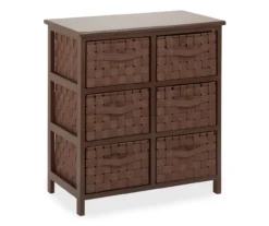 Brown 6-Drawer Woven Strap Chest -Chic Furniture Store 810539931 3