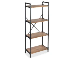 Black Industrial 4-Tier Bookshelf -Chic Furniture Store 810539935 3