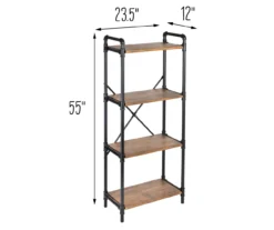 Black Industrial 4-Tier Bookshelf -Chic Furniture Store 810539935 5