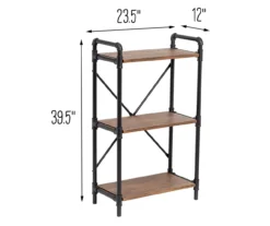 Black Industrial 3-Tier Bookshelf -Chic Furniture Store 810539936 5