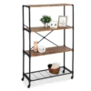 Rustic Black 4-Tier Industrial Rolling Bookshelf -Chic Furniture Store 810539937 1