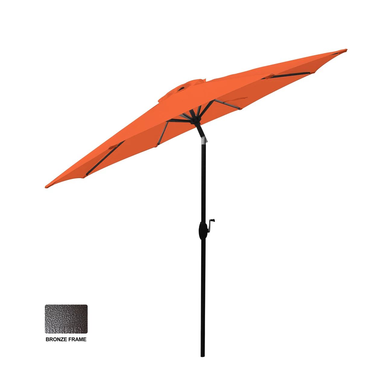 9' Sunburst Orange Tilt Market Patio Umbrella 4 9' Sunburst Orange Tilt Market Patio Umbrella - Image 2
