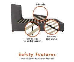 CosmoLiving Mercer Wingback Linen Bed -Chic Furniture Store 810541029 6