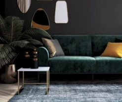 CosmoLiving Adley Teal Velvet Coil Convertible Sleeper Futon -Chic Furniture Store 810541038 4