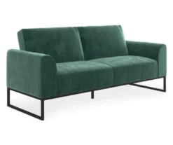 CosmoLiving Adley Teal Velvet Coil Convertible Sleeper Futon -Chic Furniture Store 810541038 5