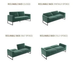 CosmoLiving Adley Teal Velvet Coil Convertible Sleeper Futon -Chic Furniture Store 810541038 6