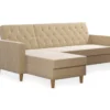 CosmoLiving Liberty Ivory Velvet Sectional Storage Futon 1 CosmoLiving Liberty Ivory Velvet Sectional Storage Futon -Chic Furniture Store 810541041 5