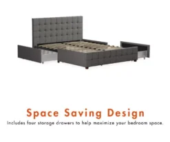 CosmoLiving Elizabeth Gray Linen Storage Bed 20 CosmoLiving Elizabeth Gray Linen Storage Bed -Chic Furniture Store 810541043 5