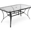 Paloma Gray Glass Top & Steel Patio Dining Table