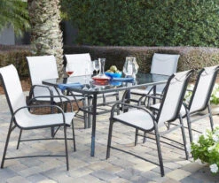 Paloma Gray Glass Top & Steel Patio Dining Table -Chic Furniture Store 810541220 4