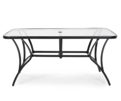 Paloma Gray Glass Top & Steel Patio Dining Table -Chic Furniture Store 810541220 5