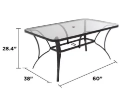 Paloma Gray Glass Top & Steel Patio Dining Table -Chic Furniture Store 810541220 6