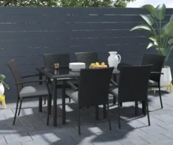 COSCO Lakewood Ranch Black Cushioned Wicker Patio Dining Chairs, 6-Pack -Chic Furniture Store 810541484 4
