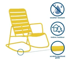Roberta Yellow Patio Rocking Chair -Chic Furniture Store 810541496 3