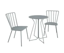 Heidi Light Gray 3-Piece Bistro Patio Furniture Set -Chic Furniture Store 810541505 4