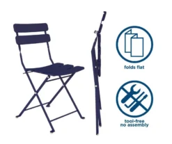 COSCO Outdoor Living Navy 3-Piece Folding Patio Seating Set -Chic Furniture Store 810541509 4