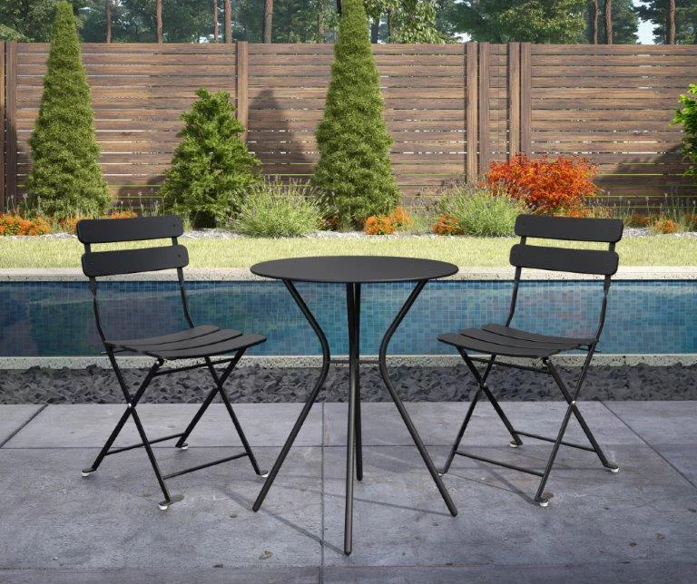 COSCO Outdoor Living Black 3-Piece Folding Bistro Patio Seating Set 3 COSCO Outdoor Living Black 3-Piece Folding Bistro Patio Seating Set