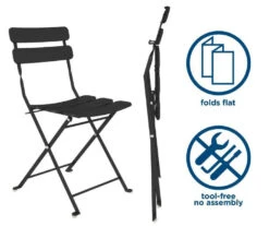 COSCO Outdoor Living Black 3-Piece Folding Bistro Patio Seating Set 11 COSCO Outdoor Living Black 3-Piece Folding Bistro Patio Seating Set -Chic Furniture Store 810541510 4