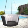 Sally Black Wicker Hanging Patio Swing -Chic Furniture Store 810541518 1