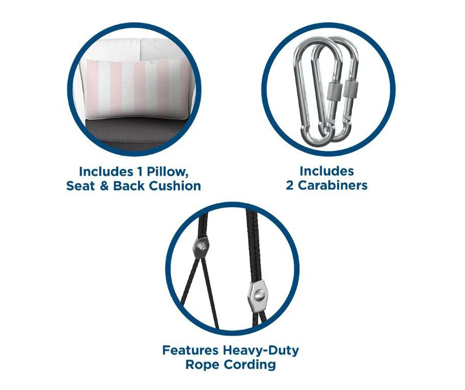 Sally Black Wicker Hanging Patio Swing 7 Sally Black Wicker Hanging Patio Swing - Image 5