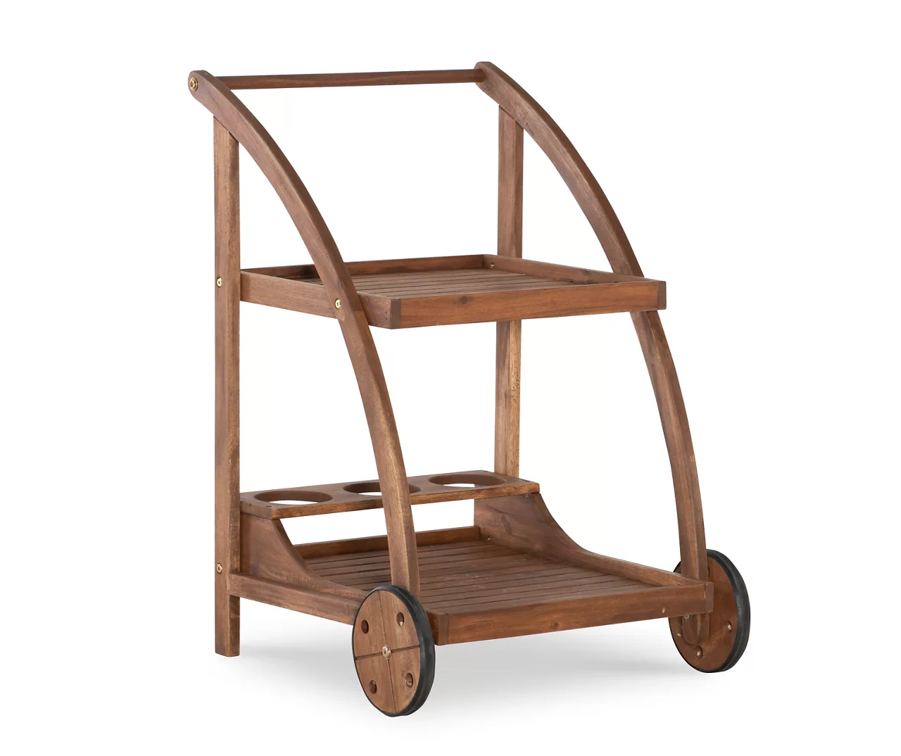 Flint Acorn 2-Shelf Rolling Patio Trolley Cart 3 Flint Acorn 2-Shelf Rolling Patio Trolley Cart