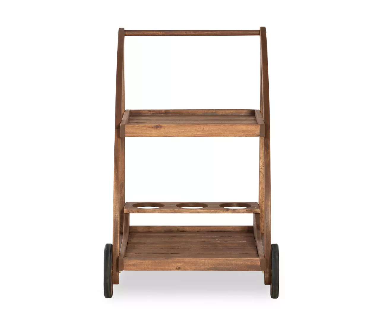 Flint Acorn 2-Shelf Rolling Patio Trolley Cart 4 Flint Acorn 2-Shelf Rolling Patio Trolley Cart - Image 2