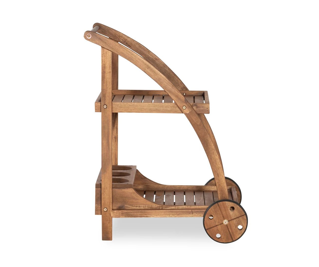 Flint Acorn 2-Shelf Rolling Patio Trolley Cart 5 Flint Acorn 2-Shelf Rolling Patio Trolley Cart - Image 3