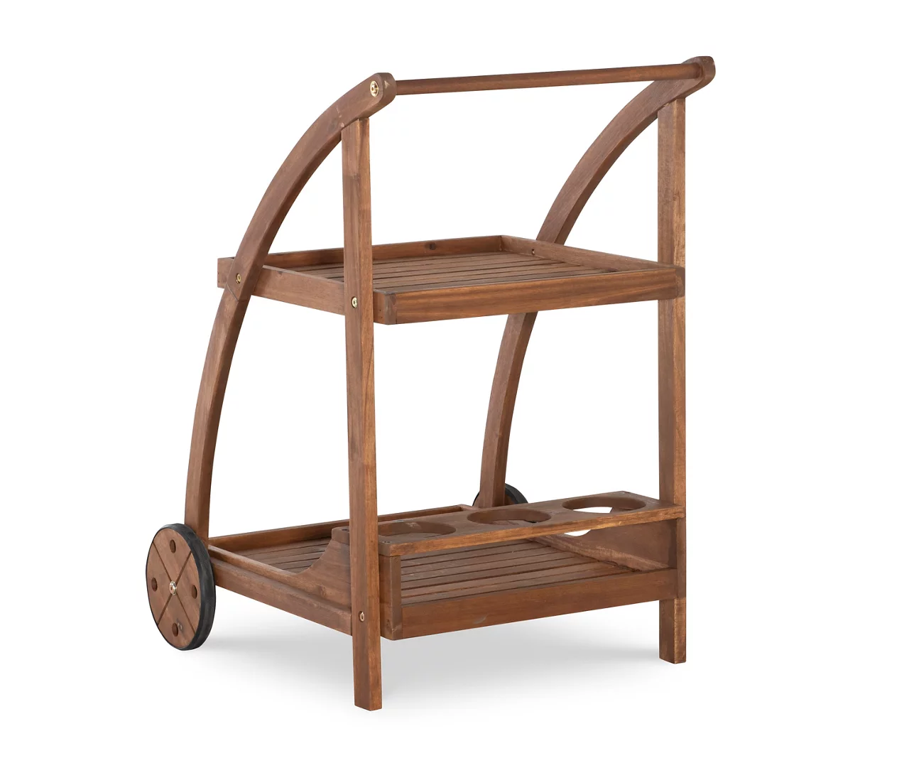 Flint Acorn 2-Shelf Rolling Patio Trolley Cart 6 Flint Acorn 2-Shelf Rolling Patio Trolley Cart - Image 4
