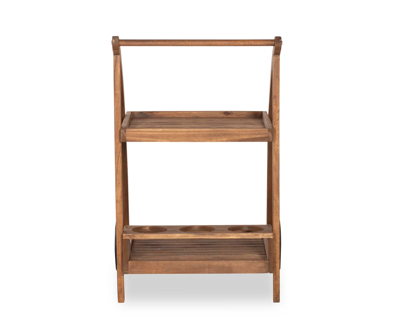 Flint Acorn 2-Shelf Rolling Patio Trolley Cart 7 Flint Acorn 2-Shelf Rolling Patio Trolley Cart - Image 5