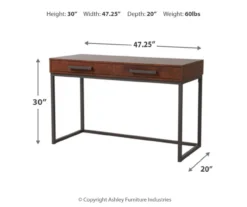 Horatio Brown & Gunmetal Wood Desk -Chic Furniture Store 810542288 3