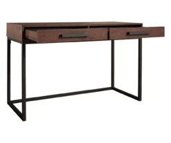 Horatio Brown & Gunmetal Wood Desk -Chic Furniture Store 810542288 5