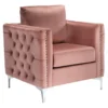Lizmont Blush Tufted Velvet Accent Chair -Chic Furniture Store 810542292