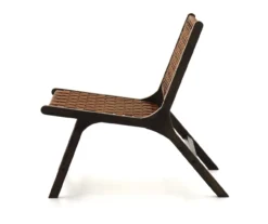 Fayme Camel Armless Leather Woven-Back Lounge Chair -Chic Furniture Store 810542301 4