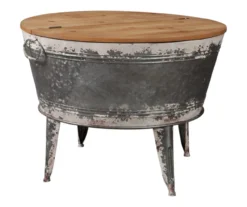 Shellmond Galvanized Metal Tub Coffee Table