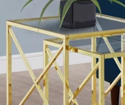 Monarch Glass & Metal 2-Piece Nesting Table Set 13 Monarch Glass & Metal 2-Piece Nesting Table Set -Chic Furniture Store 810542390 3