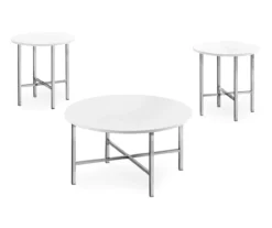 Monarch Round 3-Piece Occasional Table Set -Chic Furniture Store 810542402 2