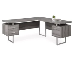 Monarch Metal 3-Drawer L-Shaped Computer Desk 20 Monarch Metal 3-Drawer L-Shaped Computer Desk -Chic Furniture Store 810542416 2