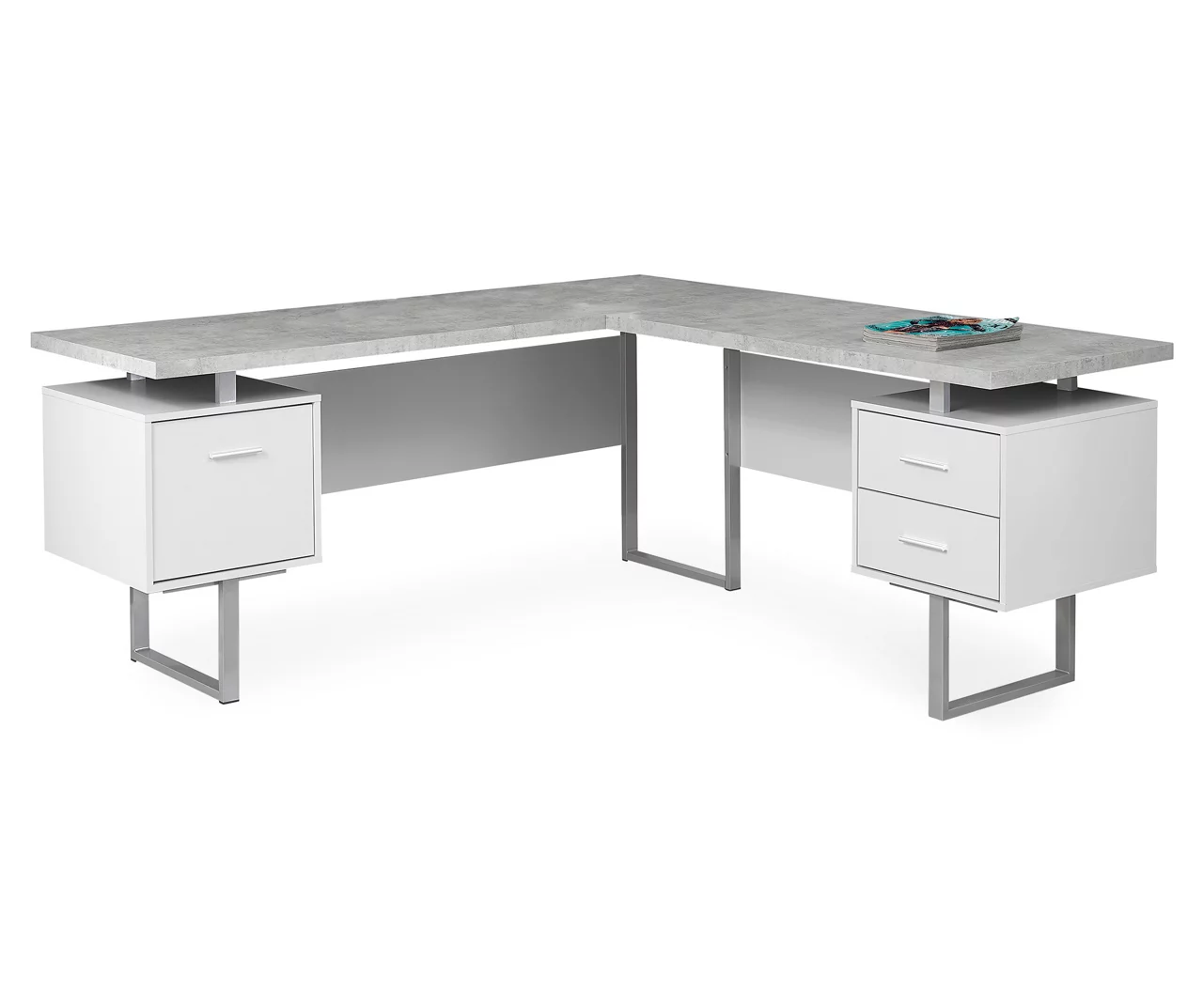 Monarch Metal 3-Drawer L-Shaped Computer Desk 6 Monarch Metal 3-Drawer L-Shaped Computer Desk - Image 4