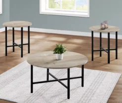 Monarch Round 3-Piece Occasional Table Set -Chic Furniture Store 810542424 1