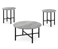 Monarch Round 3-Piece Occasional Table Set -Chic Furniture Store 810542425 2