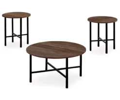 Monarch Round 3-Piece Occasional Table Set -Chic Furniture Store 810542426 2