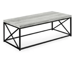 Gray Reclaimed Wood Look Coffee Table
